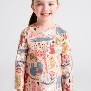 Mayoral Kids Long Sleeve Animal Print Tee - Multicolor